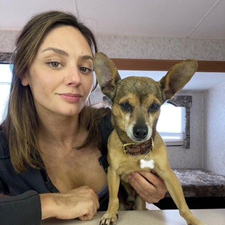 Christine Evangelista with her dog